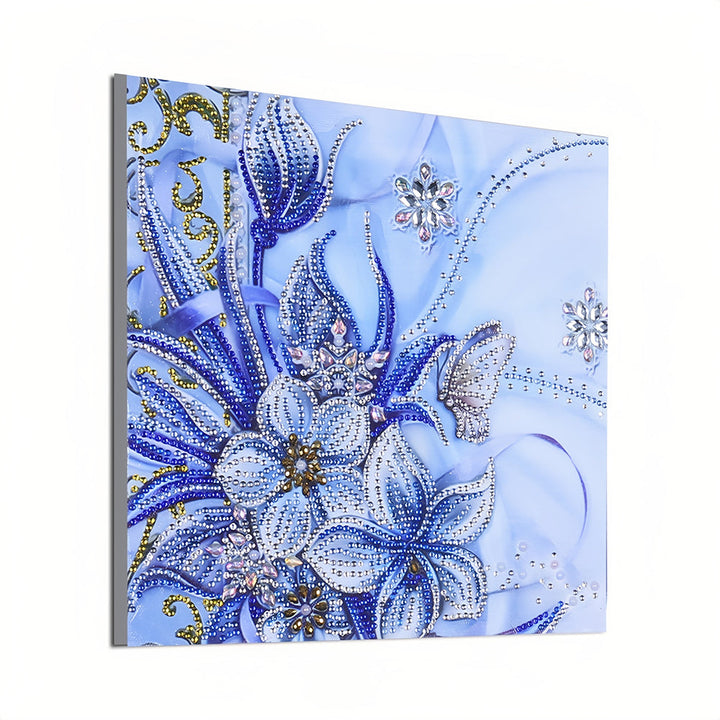 Blauwe Orchidee Speciaal Gevormde Boren Diamond Painting