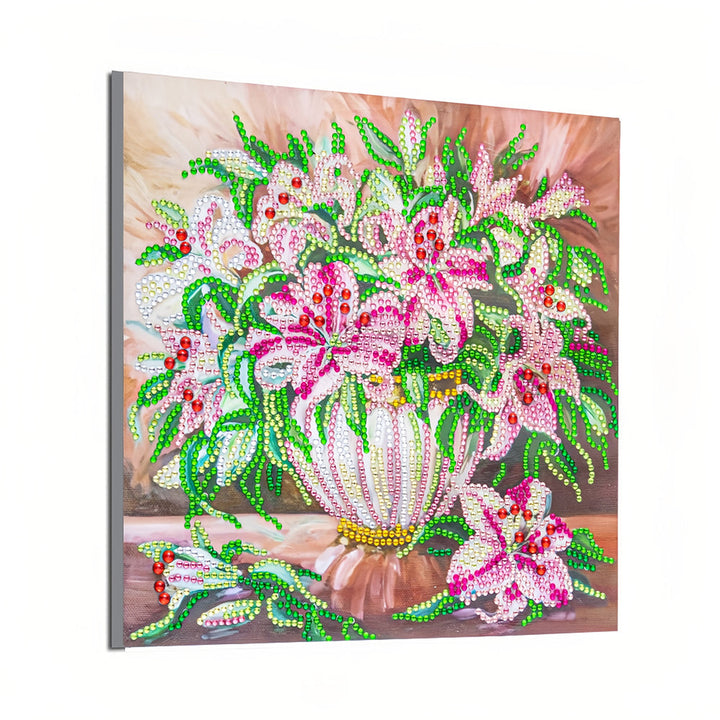 Roze Lelie Speciaal Gevormde Boren Diamond Painting