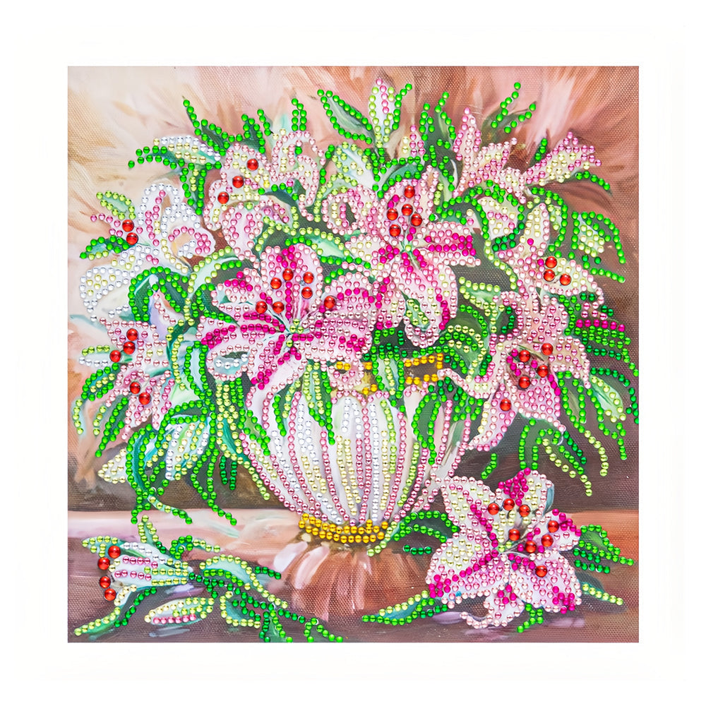 Roze Lelie Speciaal Gevormde Boren Diamond Painting