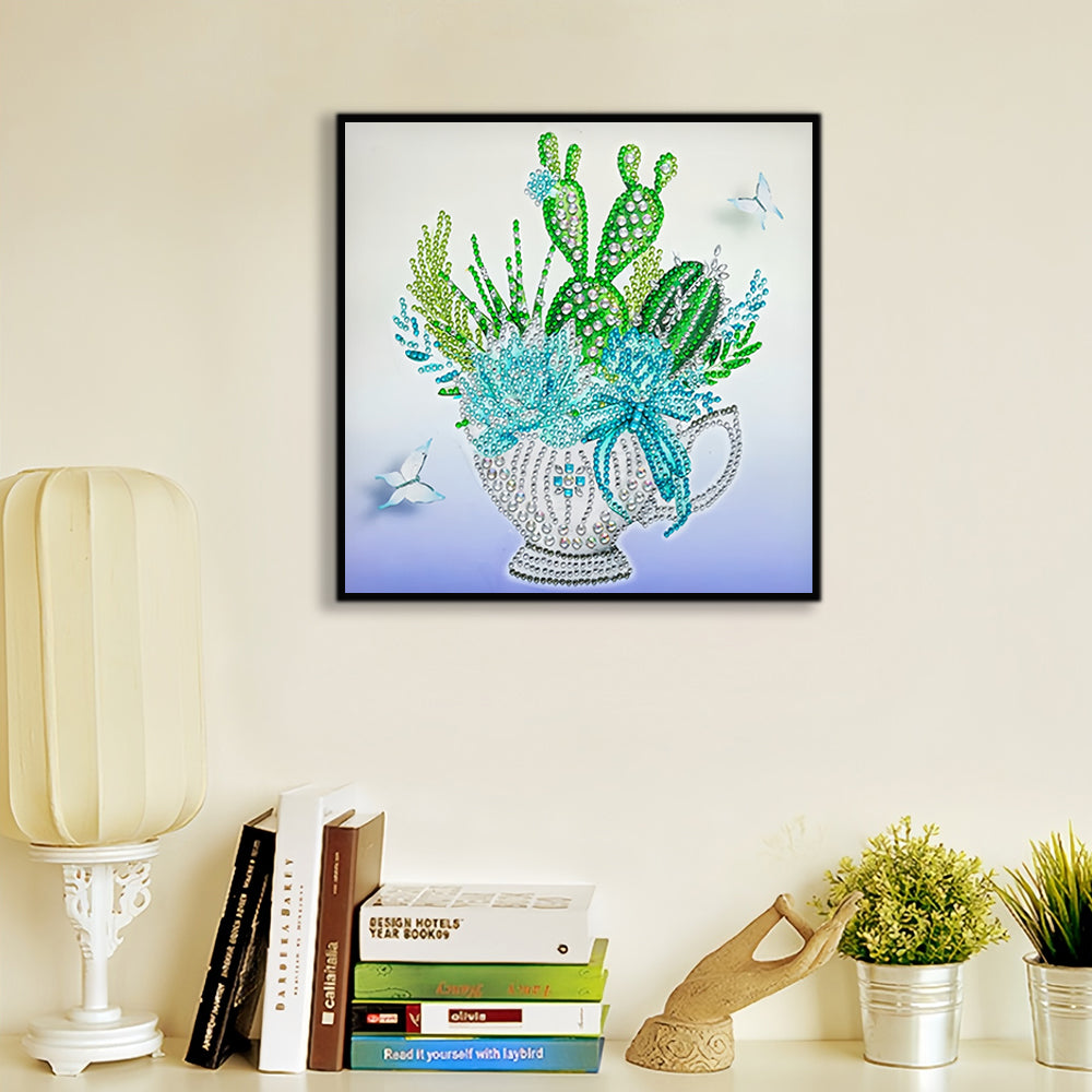 Cactus in Bloempot Speciaal Gevormde Boren Diamond Painting