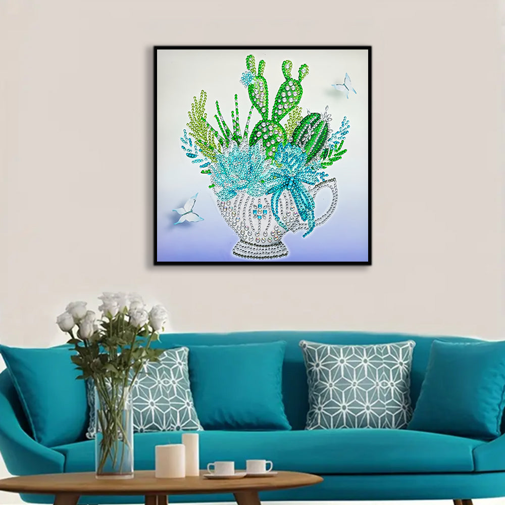 Cactus in Bloempot Speciaal Gevormde Boren Diamond Painting