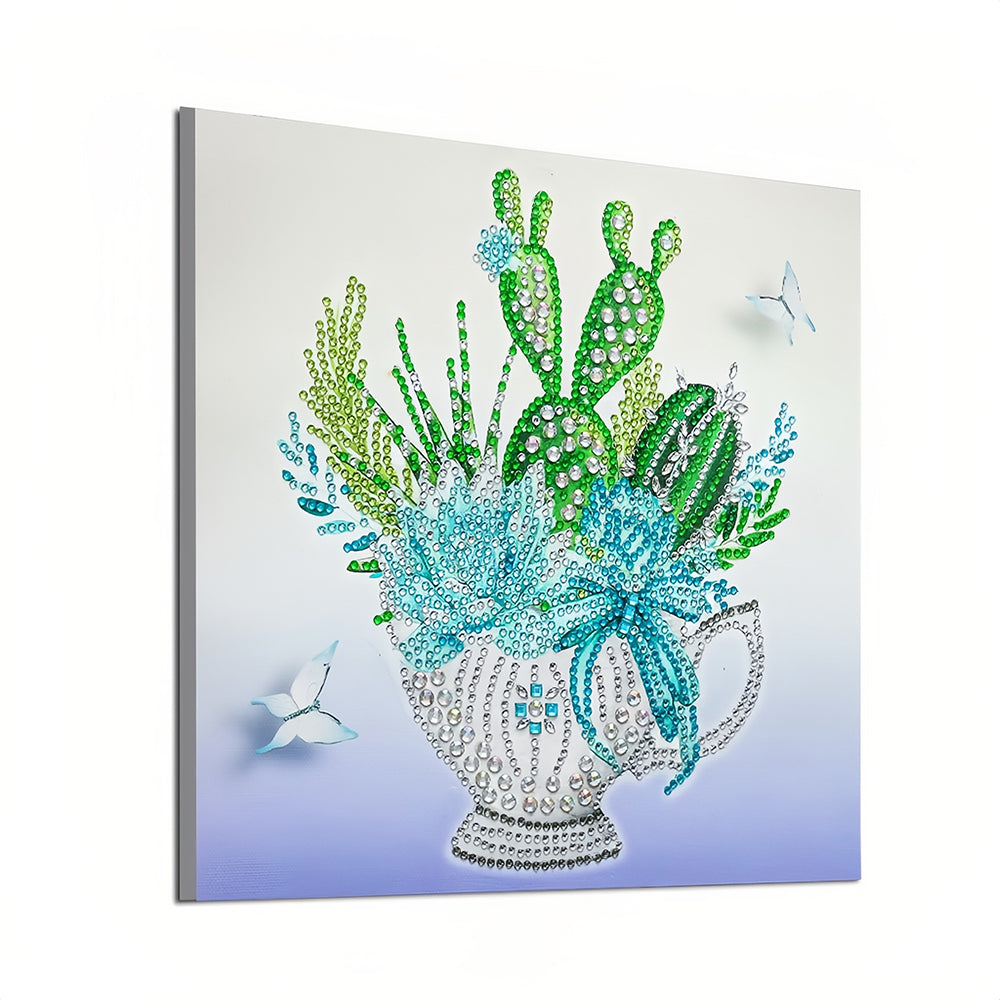 Cactus in Bloempot Speciaal Gevormde Boren Diamond Painting