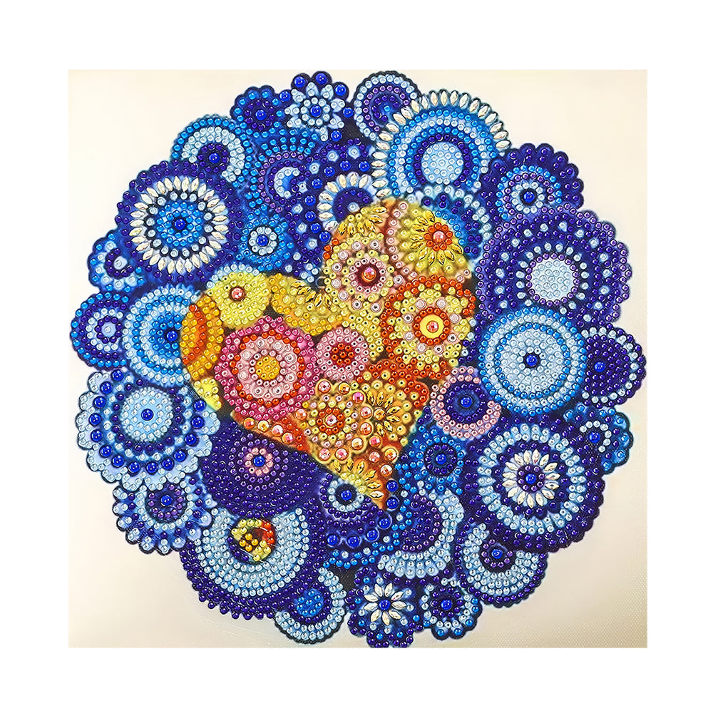 Hart in Mandala Speciaal Gevormde Boren Diamond Painting