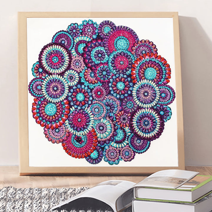 Rode Boheemse Mandala Speciaal Gevormde Boren Diamond Painting