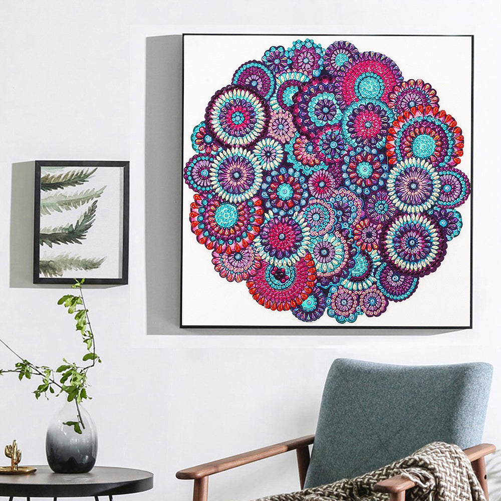 Rode Boheemse Mandala Speciaal Gevormde Boren Diamond Painting