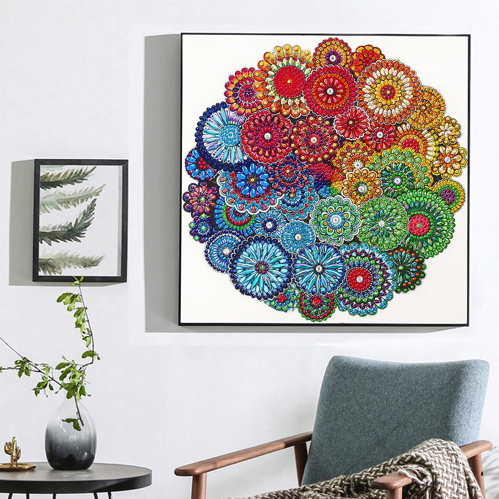 Regenboog Mandala Speciaal Gevormde Boren Diamond Painting