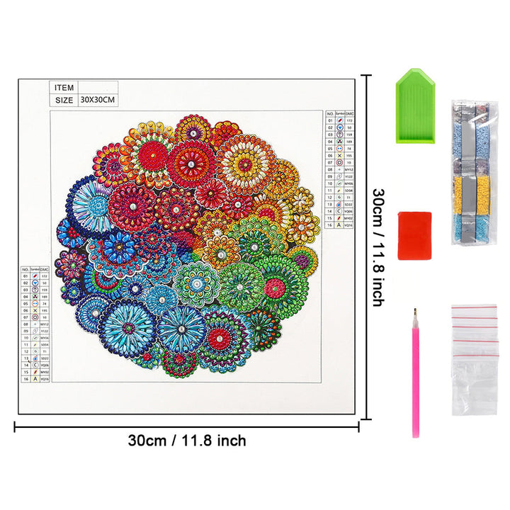 Regenboog Mandala Speciaal Gevormde Boren Diamond Painting