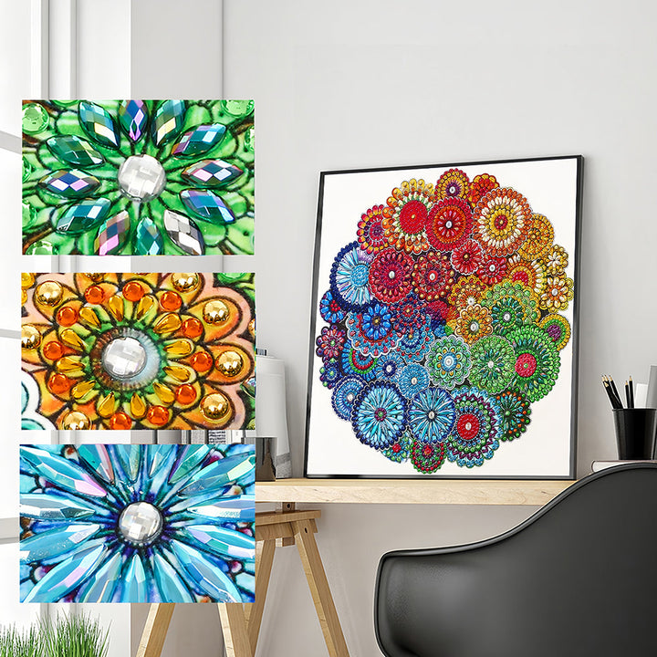 Regenboog Mandala Speciaal Gevormde Boren Diamond Painting