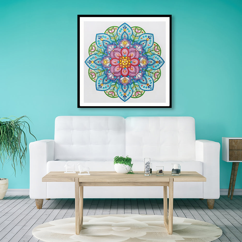 Groene Mandala Bloem Speciaal Gevormde Boren Diamond Painting