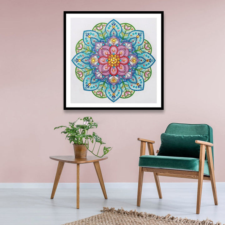 Groene Mandala Bloem Speciaal Gevormde Boren Diamond Painting