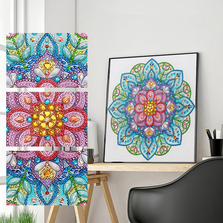 Groene Mandala Bloem Speciaal Gevormde Boren Diamond Painting