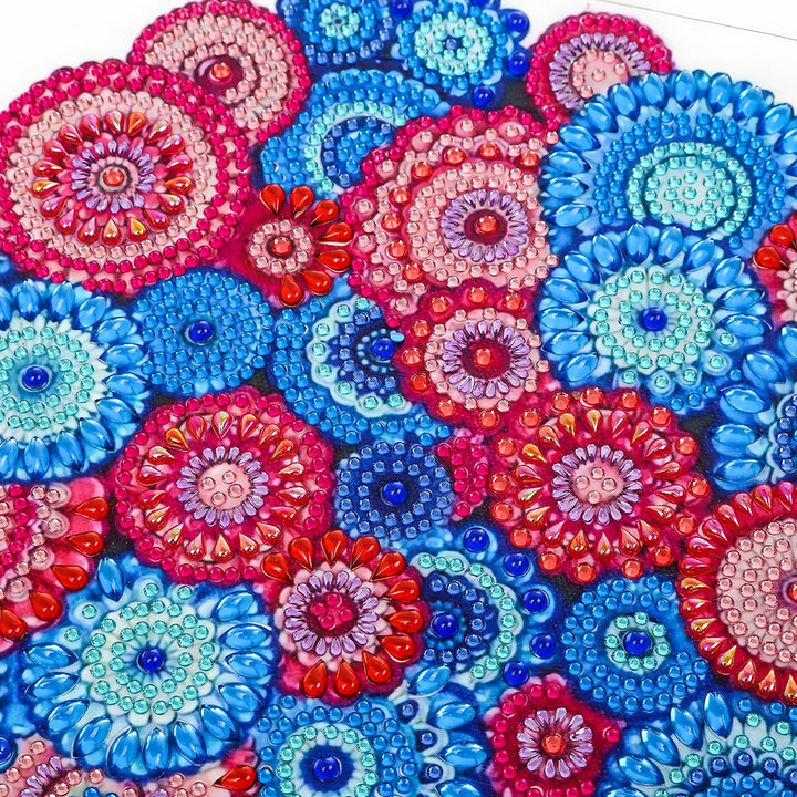 Rood en Blauw Boheemse Mandala Speciaal Gevormde Boren Diamond Painting