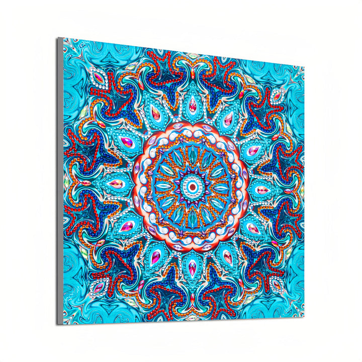 Blauwe Mandala Speciaal Gevormde Boren Diamond Painting