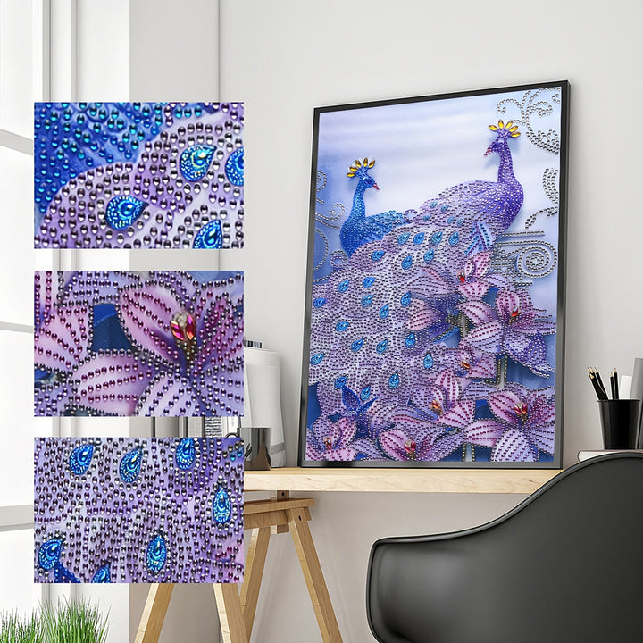 Pauw en Lelie Speciaal Gevormde Boren Diamond Painting