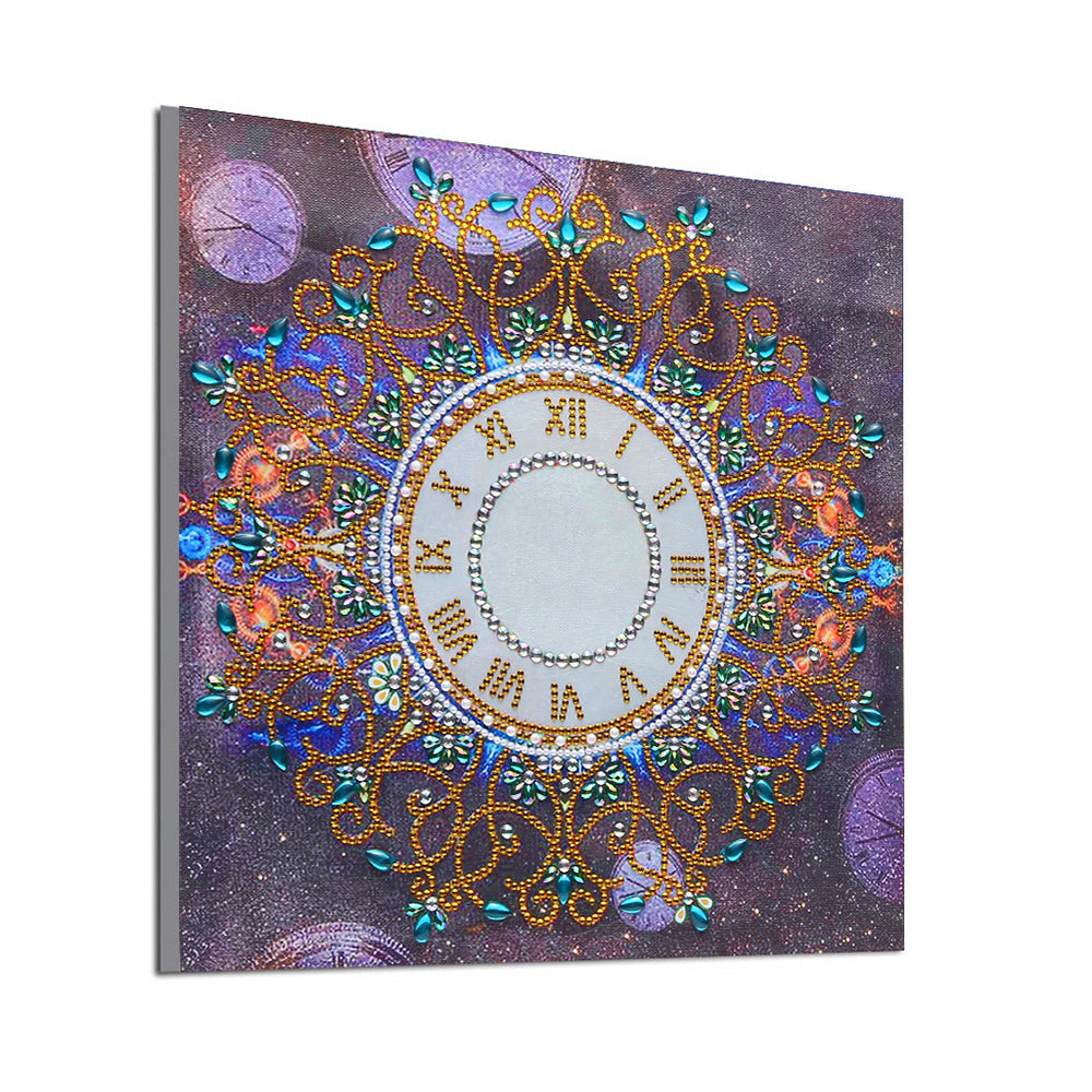 Gouden Klok Mandala Speciaal Gevormde Boren Diamond Painting