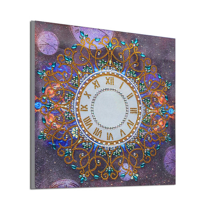 Gouden Klok Mandala Speciaal Gevormde Boren Diamond Painting