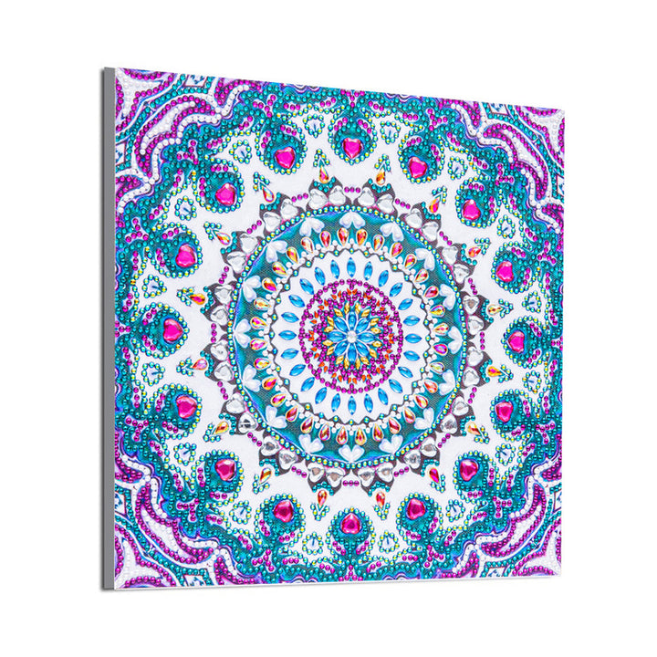 Blauwe en Paarse Mandala Speciaal Gevormde Boren Diamond Painting