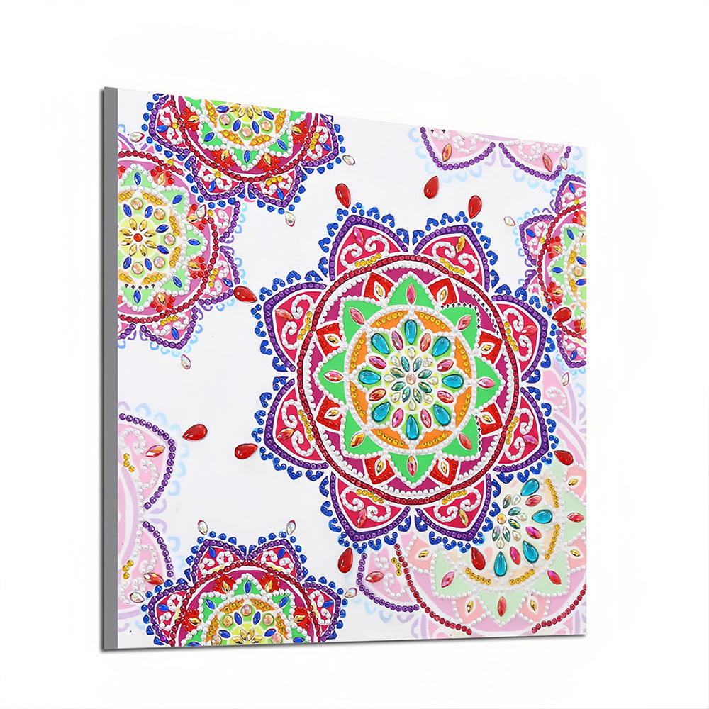 Rode en Roze Mandala Speciaal Gevormde Boren Diamond Painting