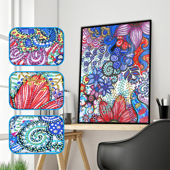 Diverse Bloemen Speciaal Gevormde Boren Diamond Painting