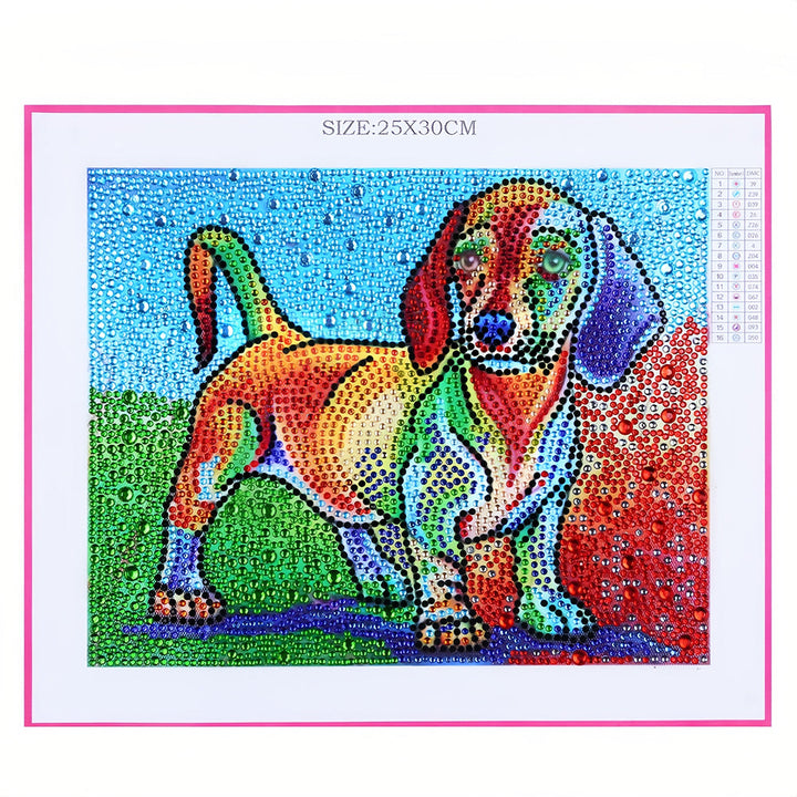 Kleine Teckel Hond Speciaal Gevormde Boren Diamond Painting