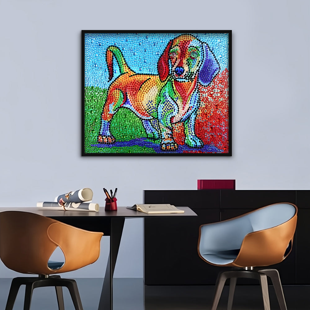 Kleine Teckel Hond Speciaal Gevormde Boren Diamond Painting