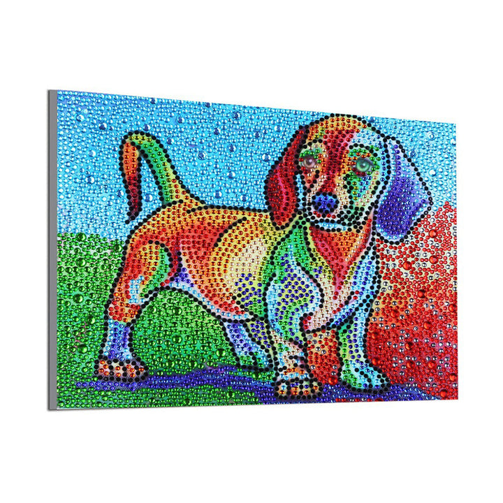 Kleine Teckel Hond Speciaal Gevormde Boren Diamond Painting