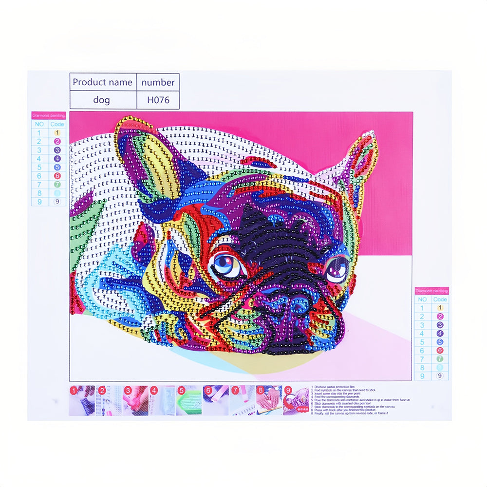 Franse Bulldog Speciaal Gevormde Boren Diamond Painting