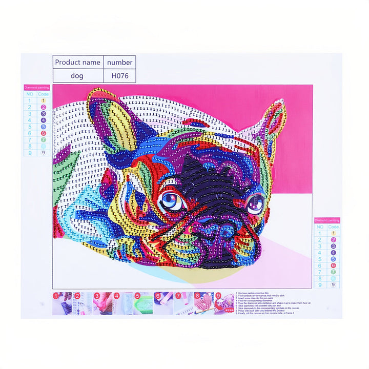 Franse Bulldog Speciaal Gevormde Boren Diamond Painting