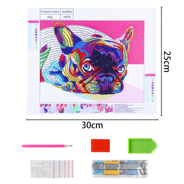 Franse Bulldog Speciaal Gevormde Boren Diamond Painting