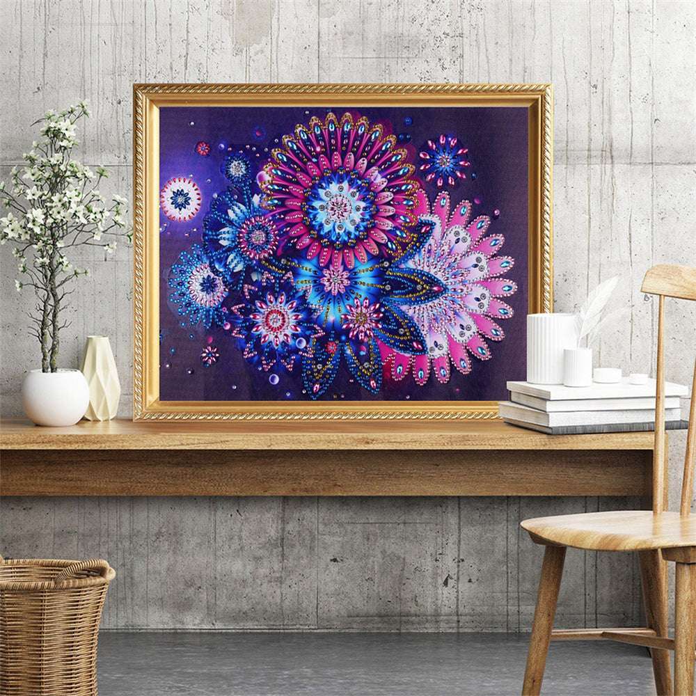 Madeliefje Mandala Speciaal Gevormde Boren Diamond Painting