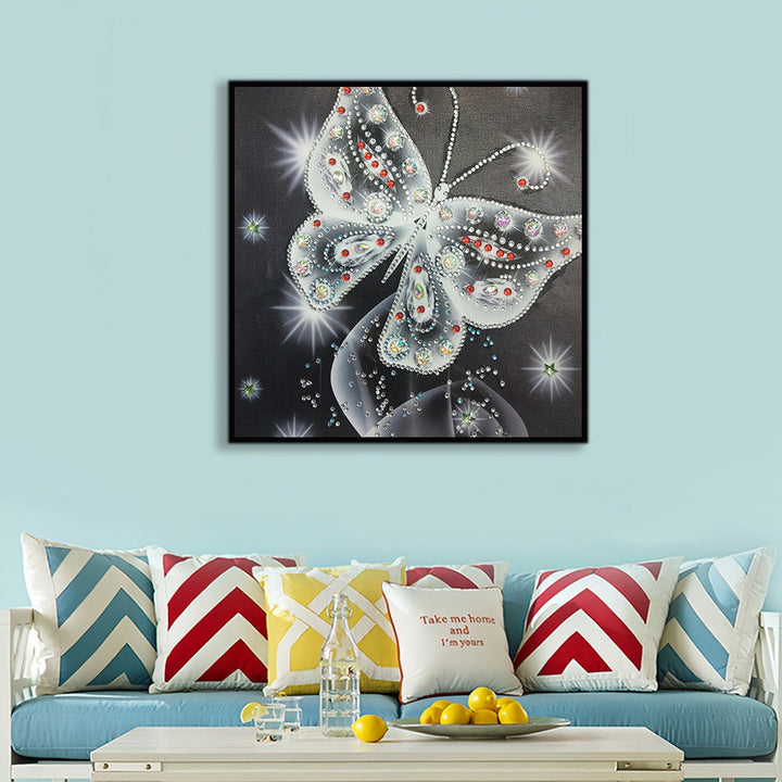 Witte Transparante Vlinder Speciaal Gevormde Boren Diamond Painting