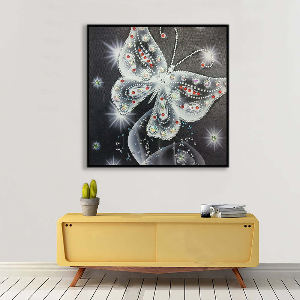 Witte Transparante Vlinder Speciaal Gevormde Boren Diamond Painting