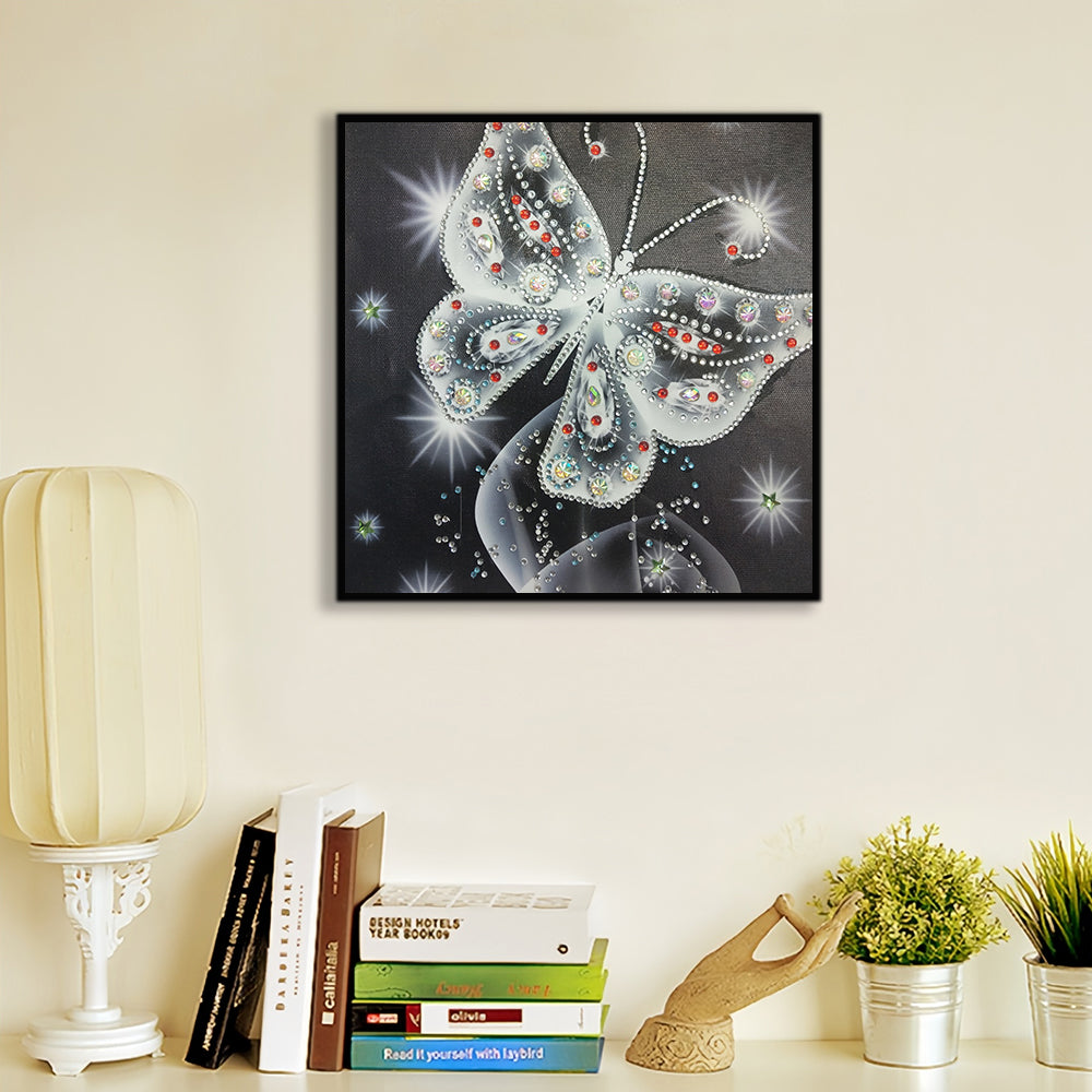 Witte Transparante Vlinder Speciaal Gevormde Boren Diamond Painting