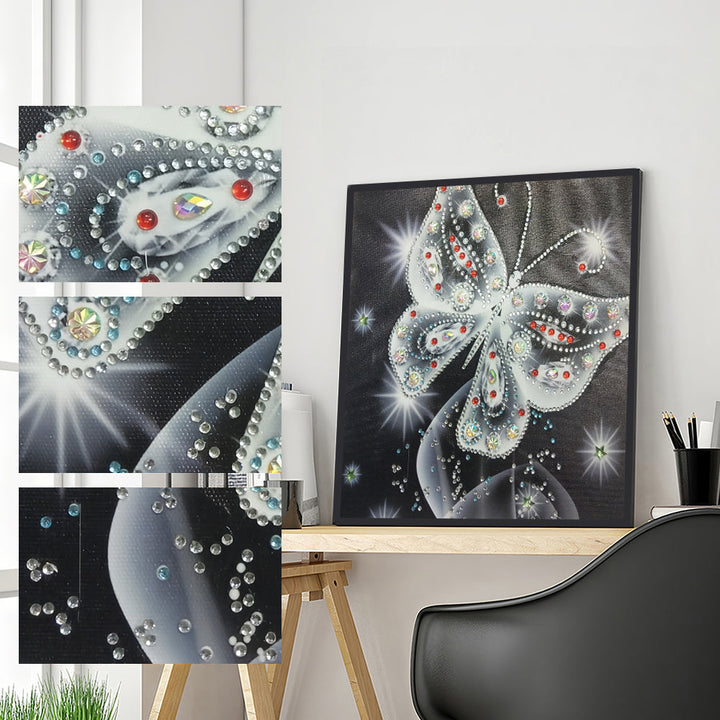 Witte Transparante Vlinder Speciaal Gevormde Boren Diamond Painting