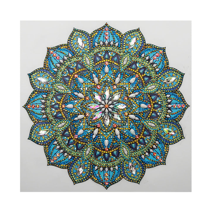 Groene en Blauwe Mandala Speciaal Gevormde Boren Diamond Painting