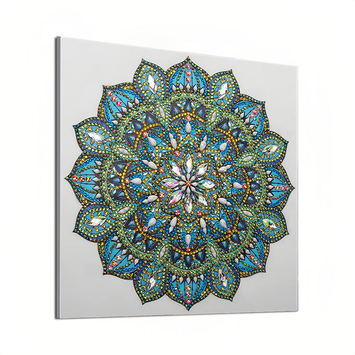 Groene en Blauwe Mandala Speciaal Gevormde Boren Diamond Painting