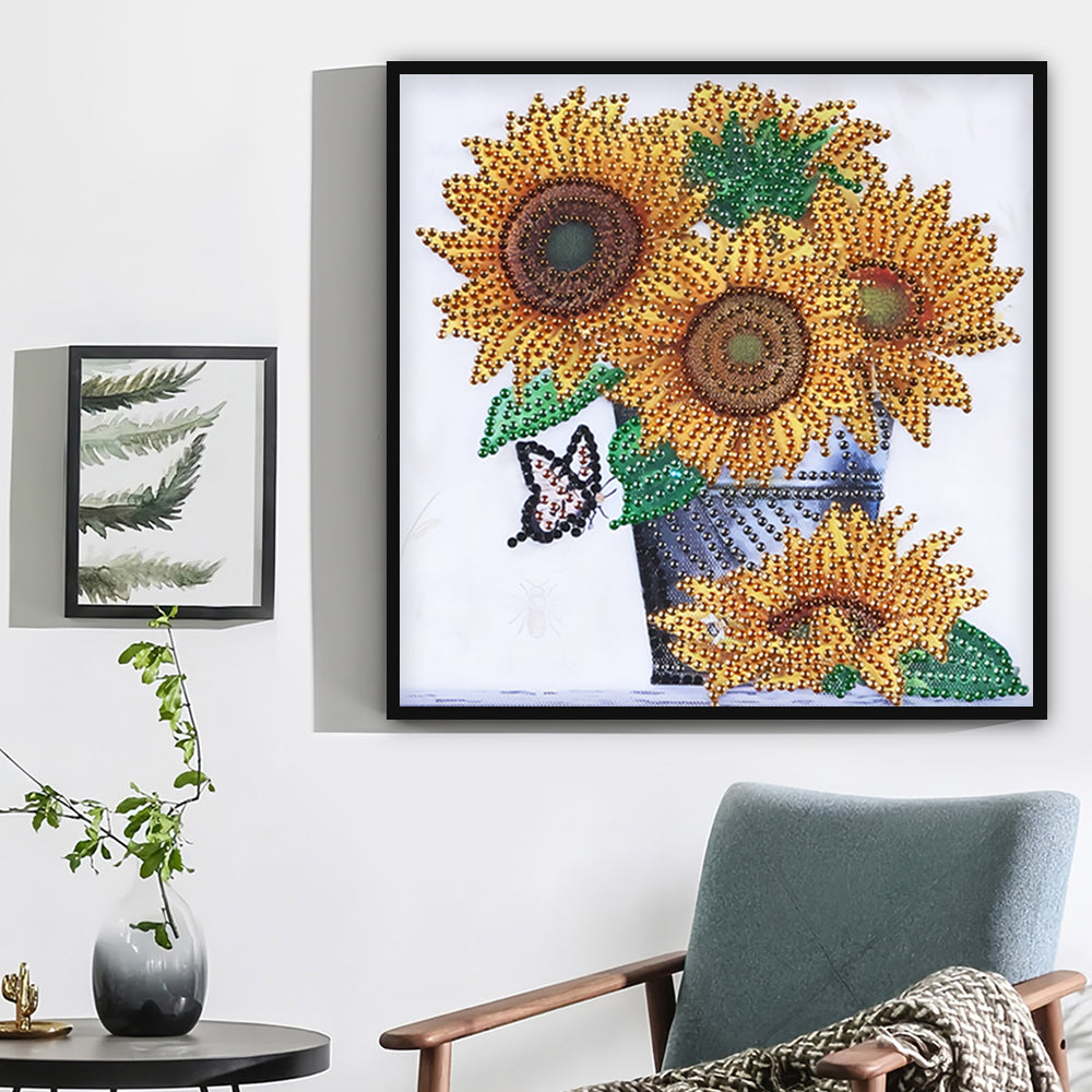 Zonnebloemen in Emmer Speciaal Gevormde Boren Diamond Painting