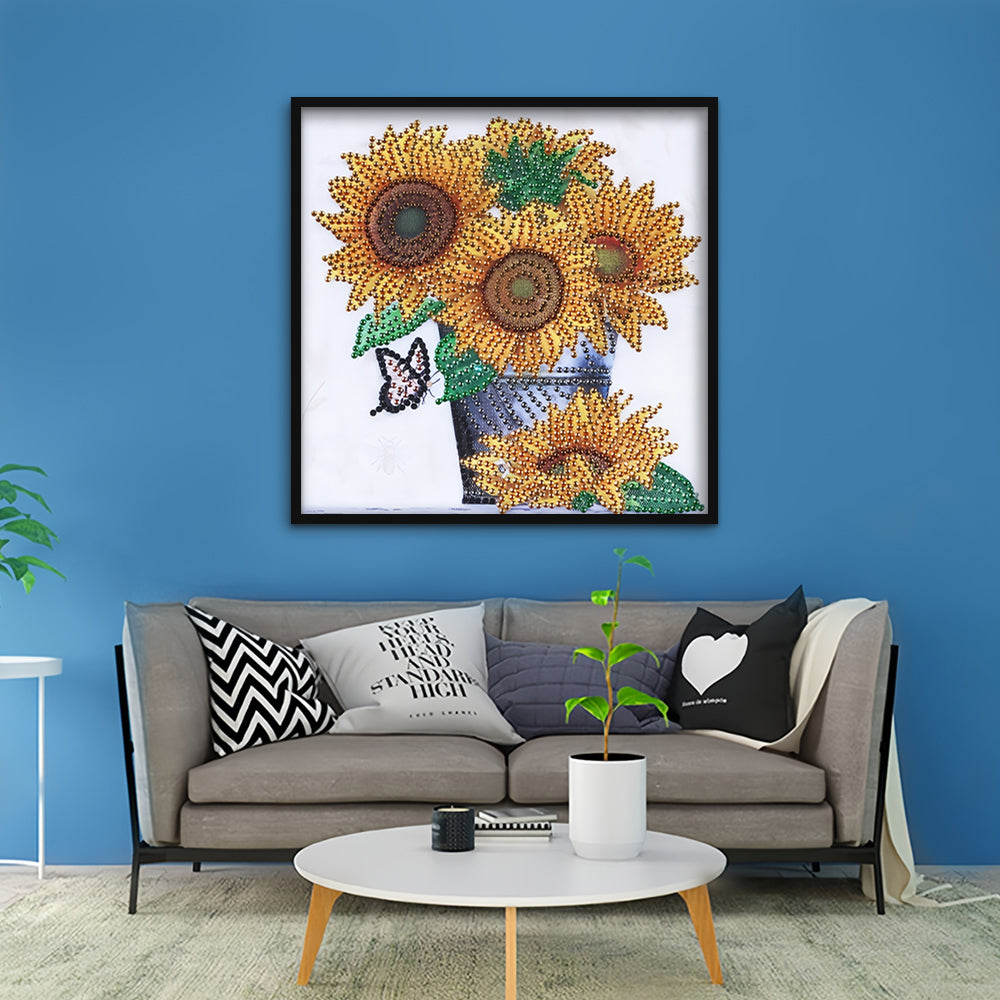 Zonnebloemen in Emmer Speciaal Gevormde Boren Diamond Painting