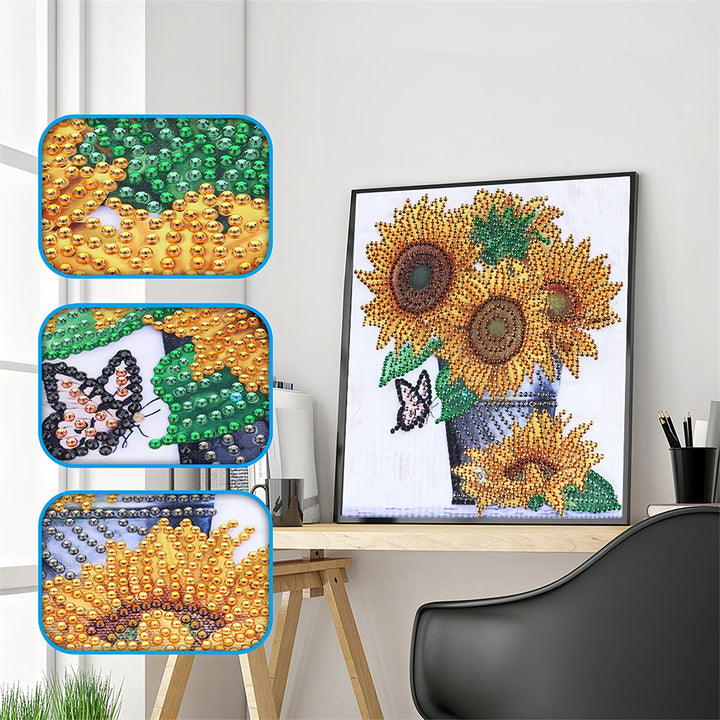 Zonnebloemen in Emmer Speciaal Gevormde Boren Diamond Painting