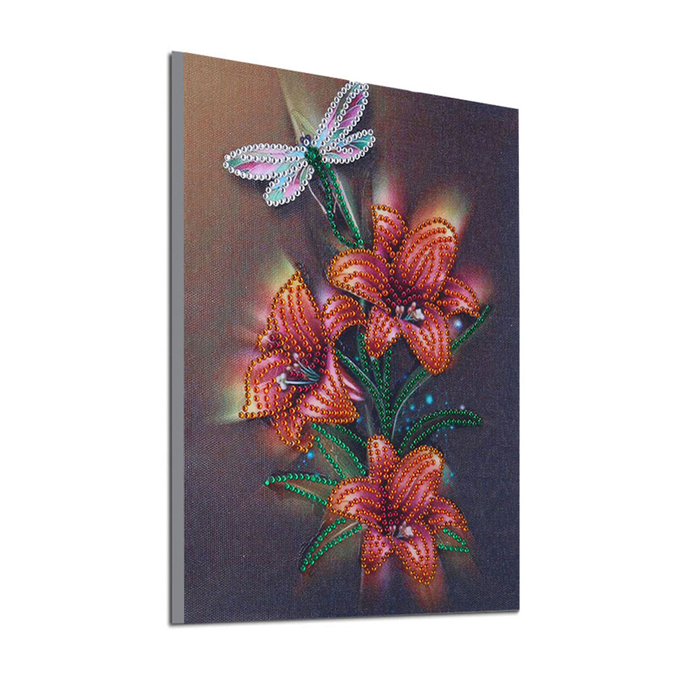 Lelie en Libelle Speciaal Gevormde Boren Diamond Painting