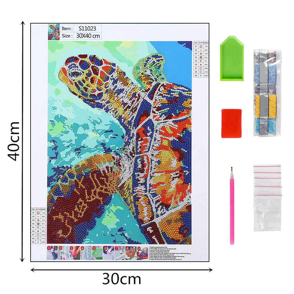 Kleurrijke Schildpad Speciaal Gevormde Boren Diamond Painting