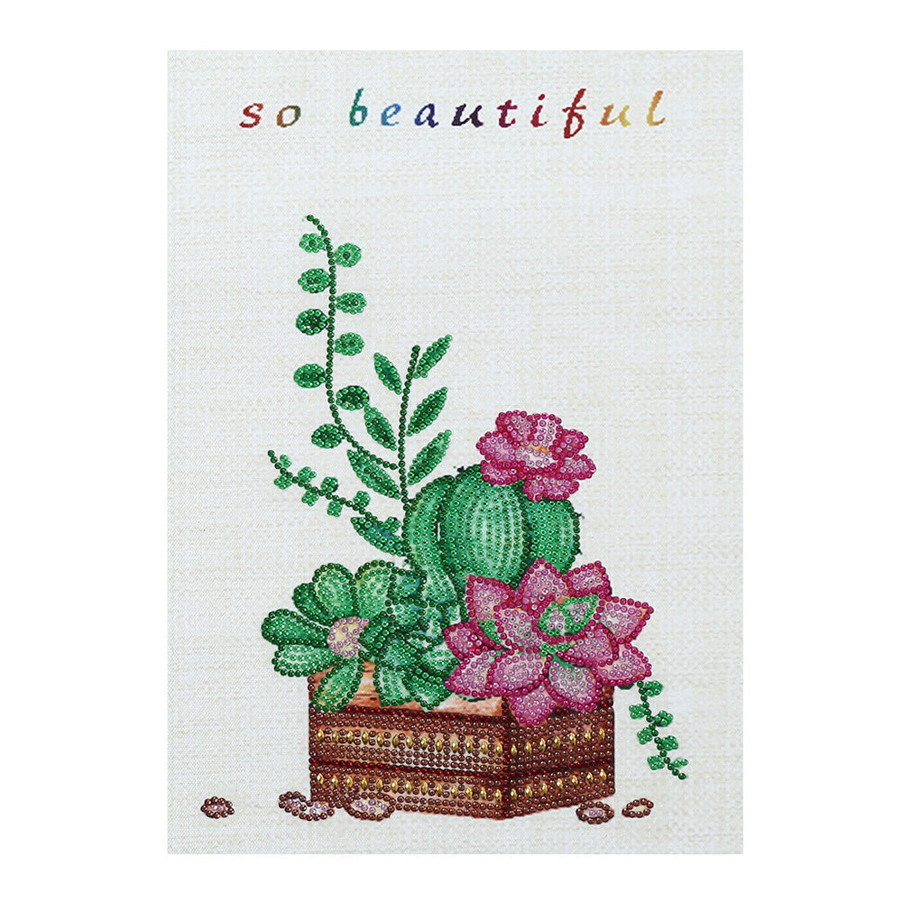 Bloeiende Cactus Speciaal Gevormde Boren Diamond Painting