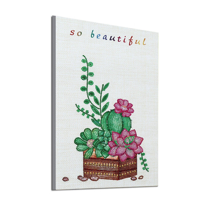 Bloeiende Cactus Speciaal Gevormde Boren Diamond Painting