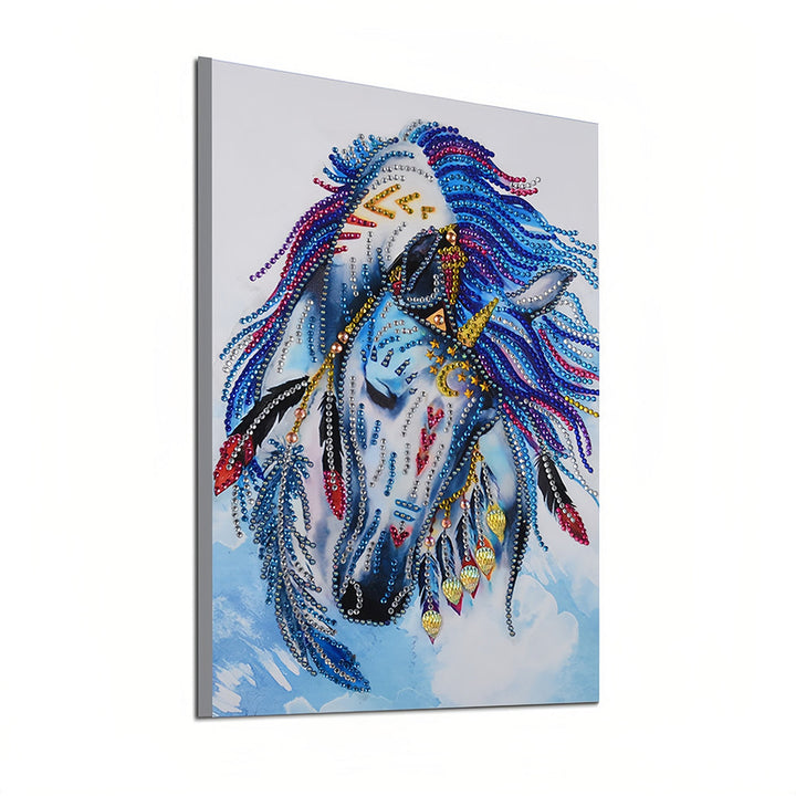 Paard met Veren Speciaal Gevormde Boren Diamond Painting