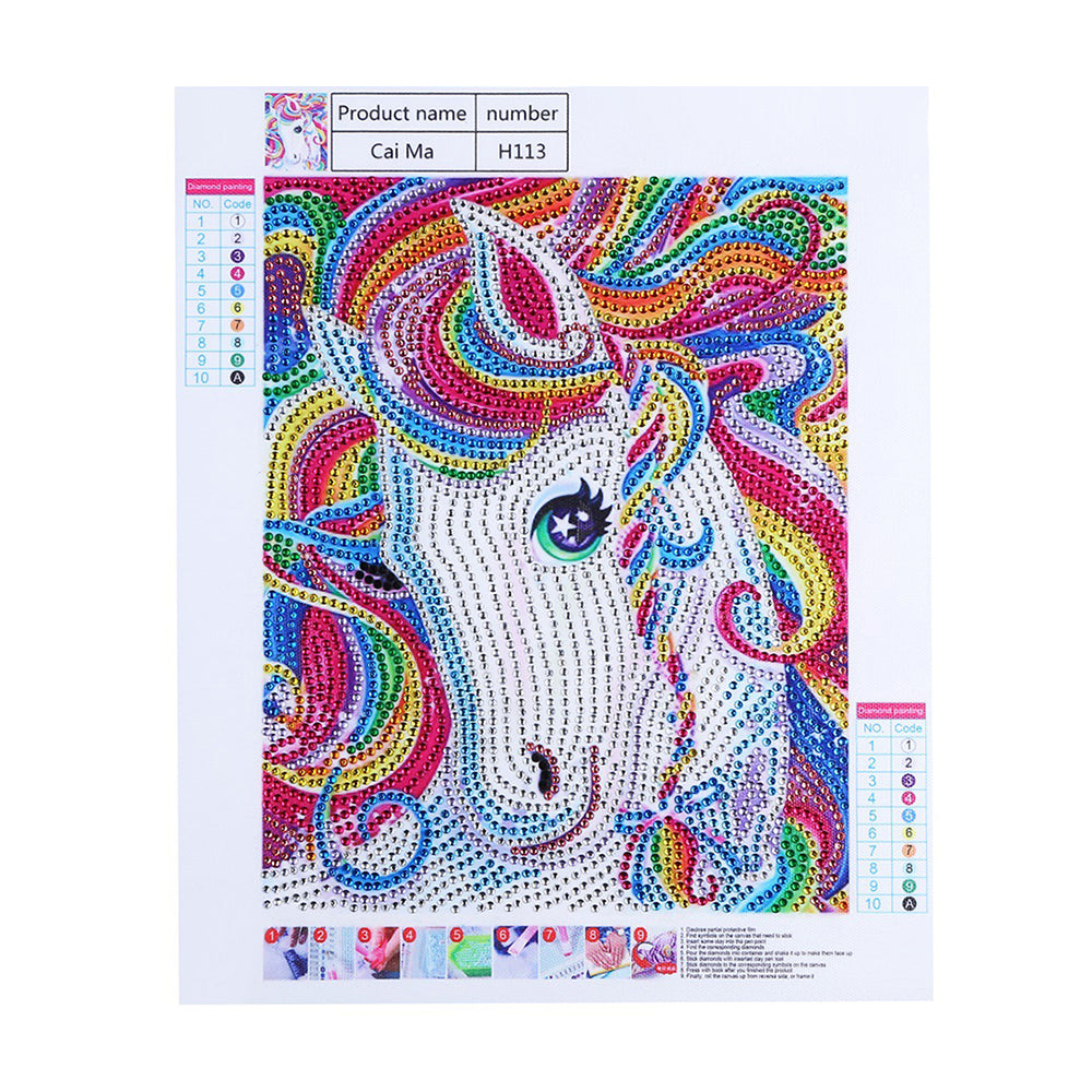 Regenboog Haar Paard Speciaal Gevormde Boren Diamond Painting