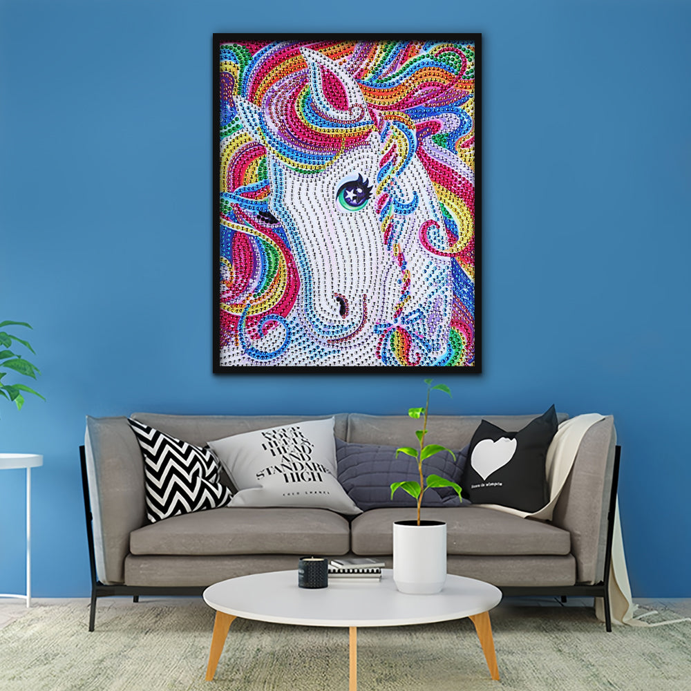 Regenboog Haar Paard Speciaal Gevormde Boren Diamond Painting