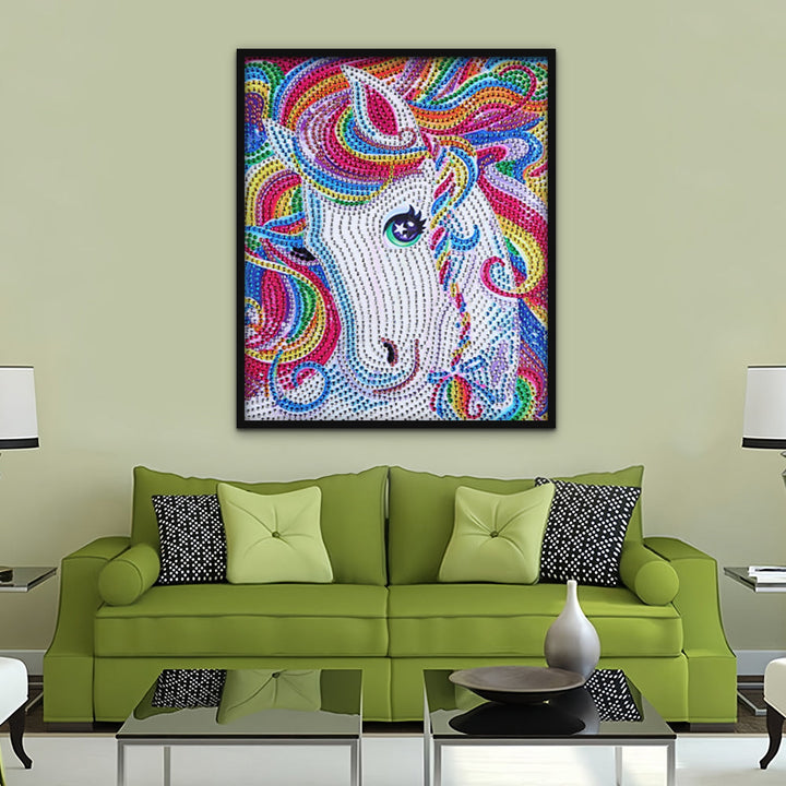 Regenboog Haar Paard Speciaal Gevormde Boren Diamond Painting