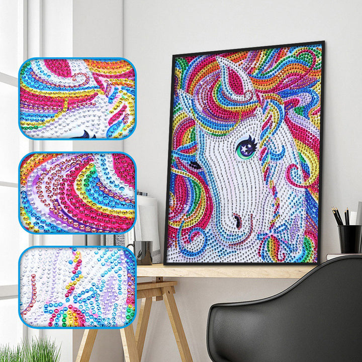 Regenboog Haar Paard Speciaal Gevormde Boren Diamond Painting