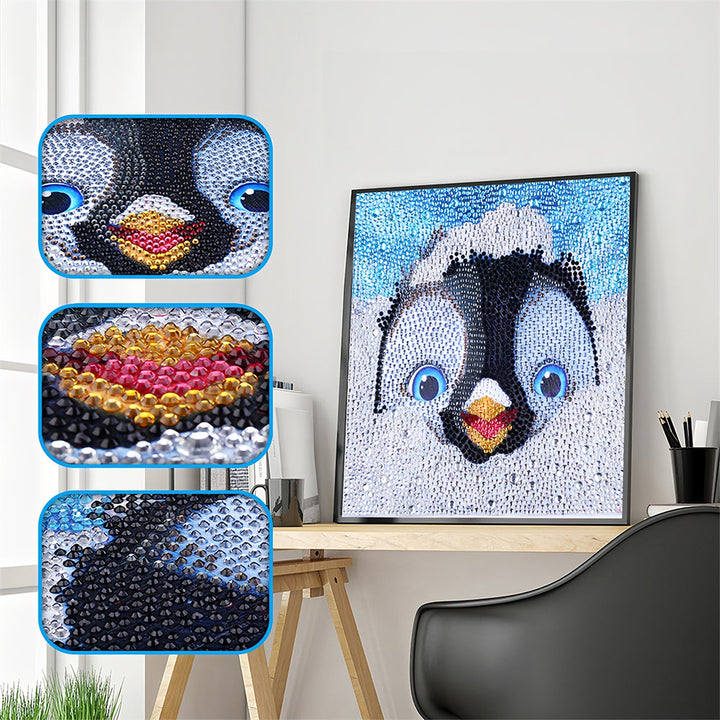 Schattige Pinguïn Speciaal Gevormde Boren Diamond Painting