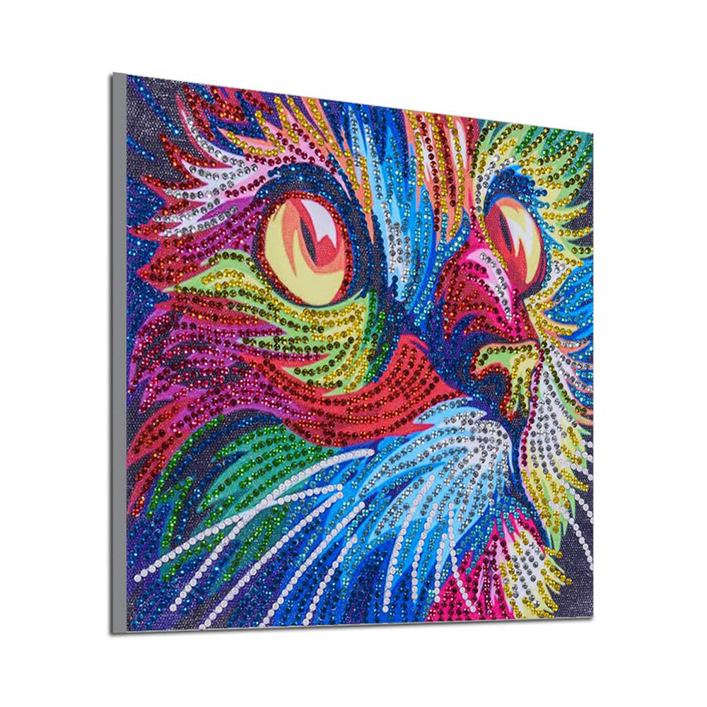 Kleurrijke Kat Speciaal Gevormde Boren Diamond Painting